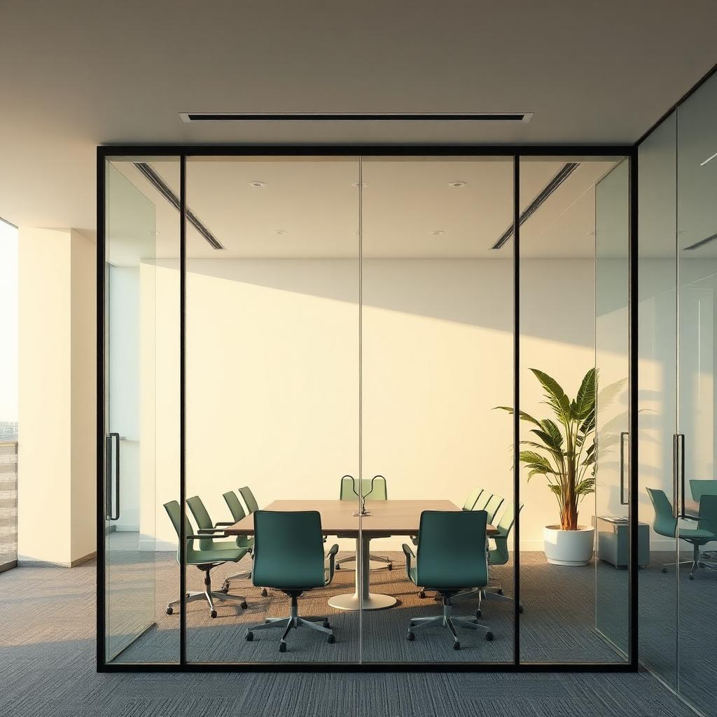 Modern glass office interior in Florida